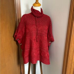 NWOT Westbound  Cozy Red Turtleneck Sweater puncho